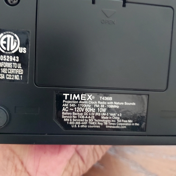 TIMEX PROJECTION ALARM CLOCK RADIO T-436B INDIGLO-4 NATURAL SOUNDS - Picture 6 of 6